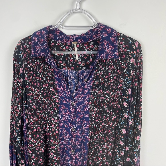 Free People Lost In Your Floral Boho Printed Tunic Dress Size XS - Picture 3 of 11